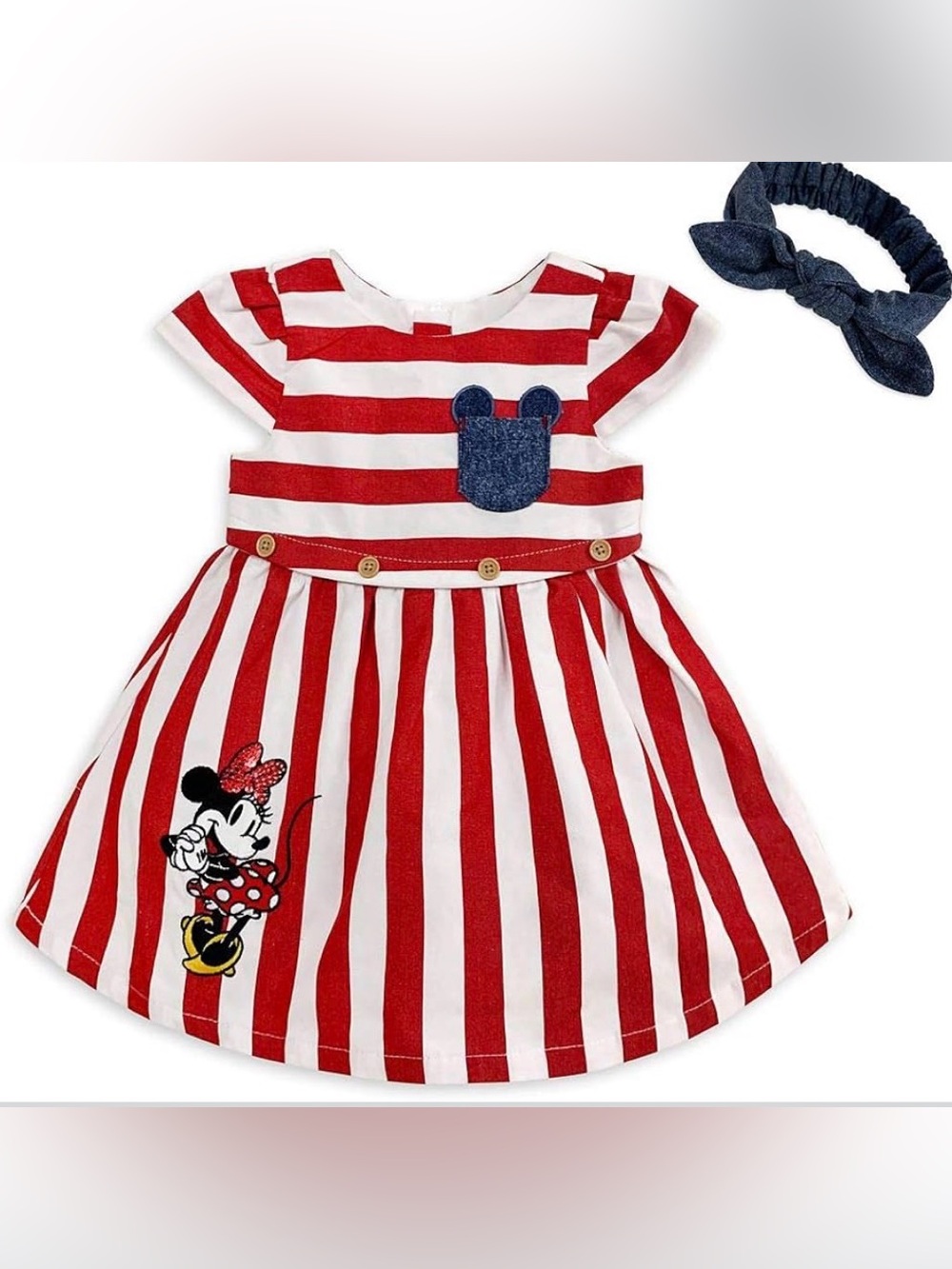 Disney Minnie Mouse Striped Dress for Baby Size 18-24 Months